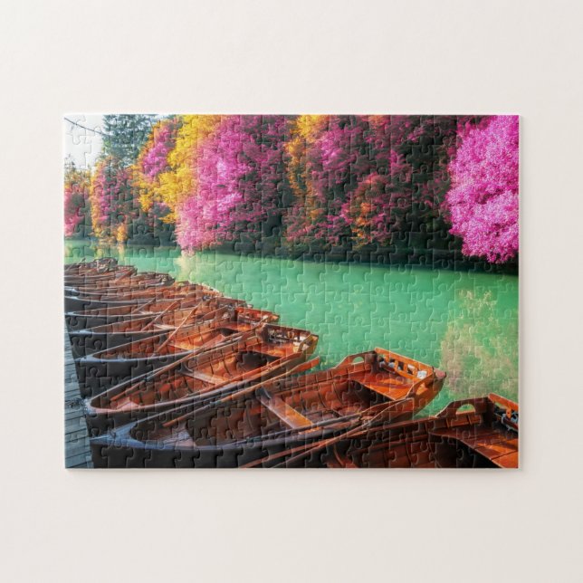 Ruderboote - Lago Tremolinos - Plitvicer Seen Kroa Puzzle (Horizontal)