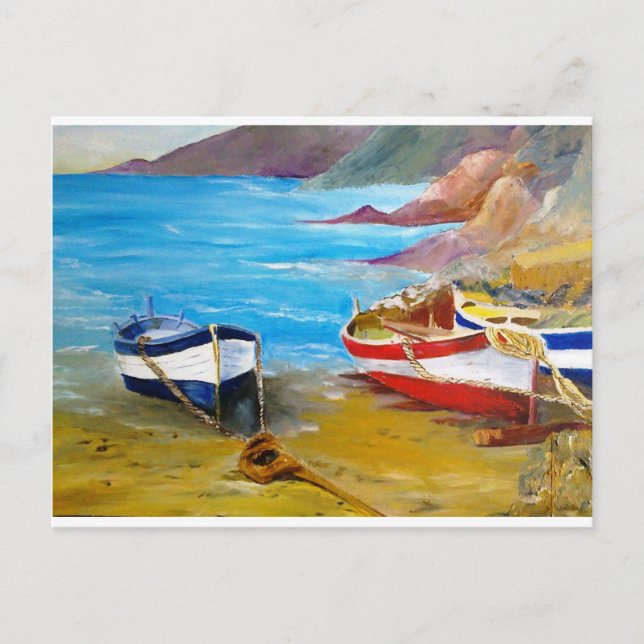 Ruderboote Postkarte (Vorderseite)