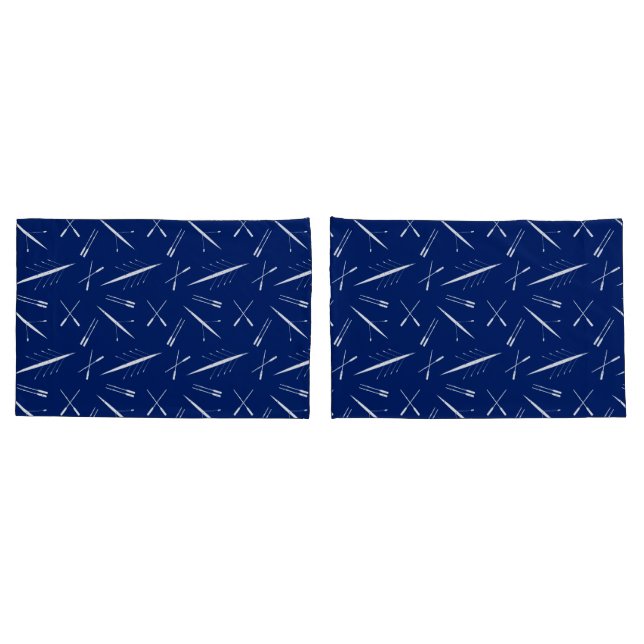 Ruderboote und Oars Navy Blau und Weiß Muster Kissenbezug (Rückseite-Set)