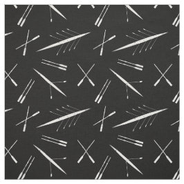 Ruderboote und Oars Schwarz-Weiß-Muster Stoff