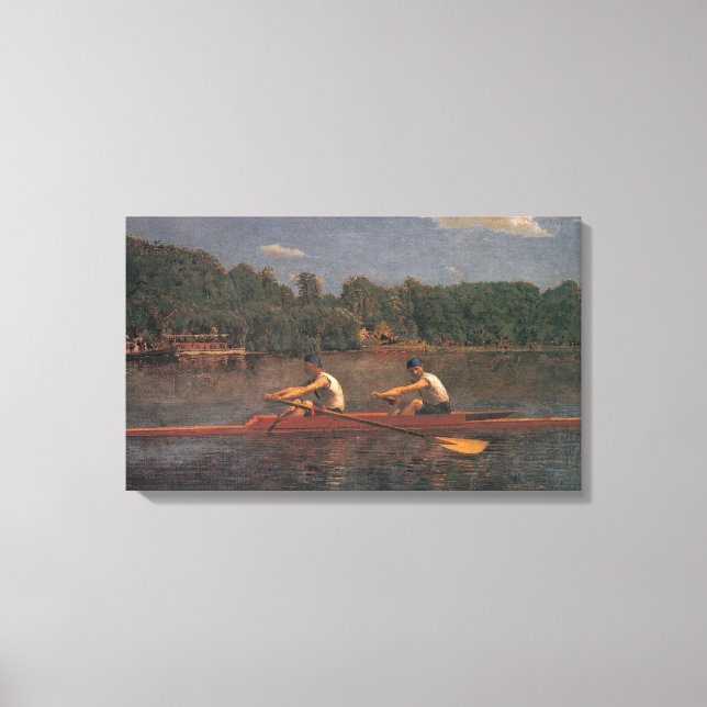 Ruderbootrennen am Fluss (von Thomas Eakins) Leinwanddruck (Vorderseite)