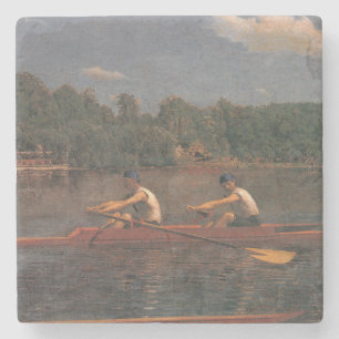 Ruderbootrennen auf dem Fluss Steinuntersetzer
