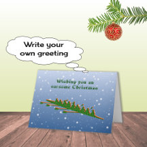 Ruderend Crew Grün Silhouette Weihnachten