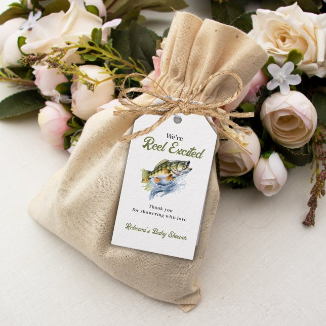 Rudern begeistert Big Fish Fisherman Baby Shower Geschenkanhänger (Von Creator hochgeladen)