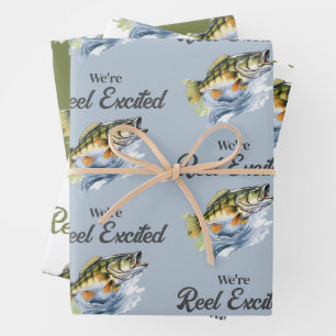 Rudern begeistert Big Fish Fisherman Baby Shower Geschenkpapier Set