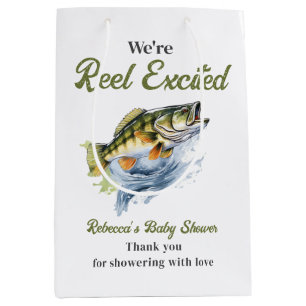 Rudern begeistert Big Fish Fisherman Baby Shower Mittlere Geschenktüte