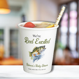 Rudern begeistert Big Fish Fisherman Baby Shower Pappbecher