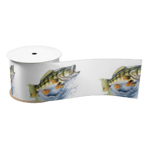 Rudern begeistert Big Fish Fisherman Baby Shower Satinband