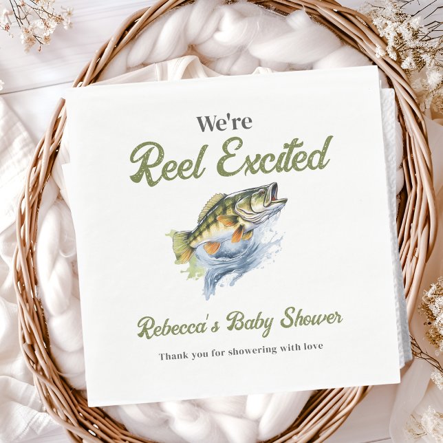 Rudern begeistert Big Fish Fisherman Baby Shower Serviette (Von Creator hochgeladen)