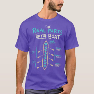 Rudern der wirklichen Teile des Bootes lustig T-Shirt