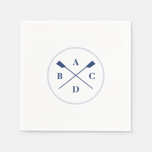 Rudern gekreuzte Ruder Marine Initialen Serviette