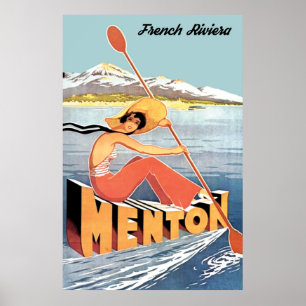 Rudern in Menton Poster