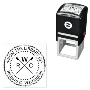 Rudern Ruderer Crew 3 Initialen Bibliotheksbuch Na Permastempel