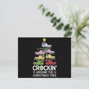 Rudern um den Weihnachtsbaum Feiertagspostkarte