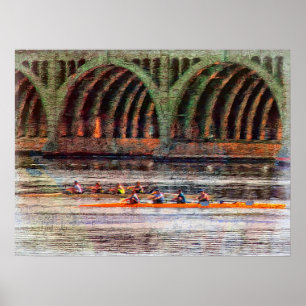 Rudern unter der Hannover Straßbrücke, Balitmore, Poster