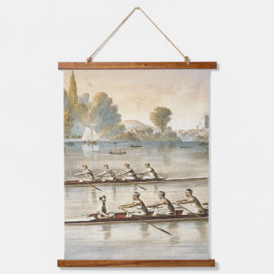 Rudernde hängende Tapete Wandteppich Mit Holzrahmen