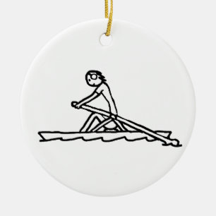 Rudernder Stickman Keramik Ornament