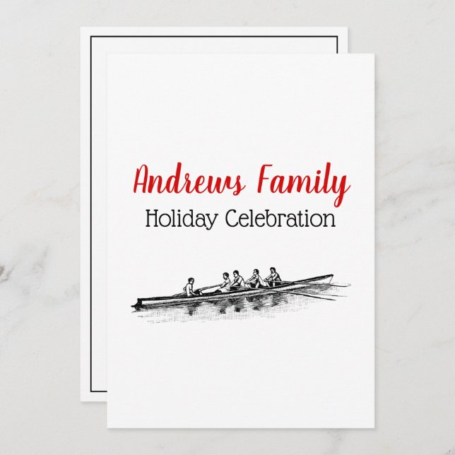 Ruderrowers Crew Team Wassersport Einladung (Vorne/Hinten)