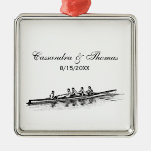 Ruderrowers Crew Team Wassersport Silbernes Ornament