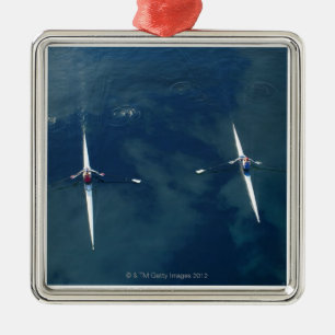 Rudersport-Team Silbernes Ornament