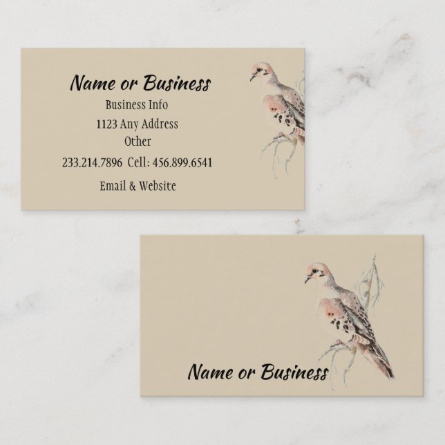 Rudertaube/ Turteltaube Karte zum Anpassen (Vorne/Hinten)