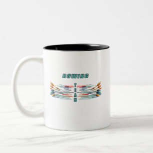 Ruderteam 3 - Ein rotierendes Design Zweifarbige Tasse