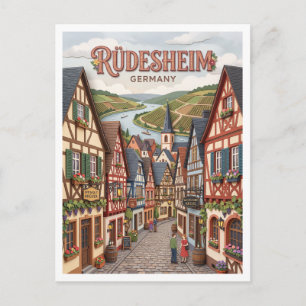 Rüdesheim am Rhein Altstadt Deutschland Postkarte