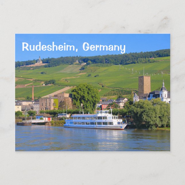Rudesheim, Deutschland: Kreuzfahrtschiff Postkarte (Vorderseite)