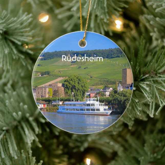 Rudesheim: Kreuzfahrtschiff, Deutschland Keramik Ornament (Baum)