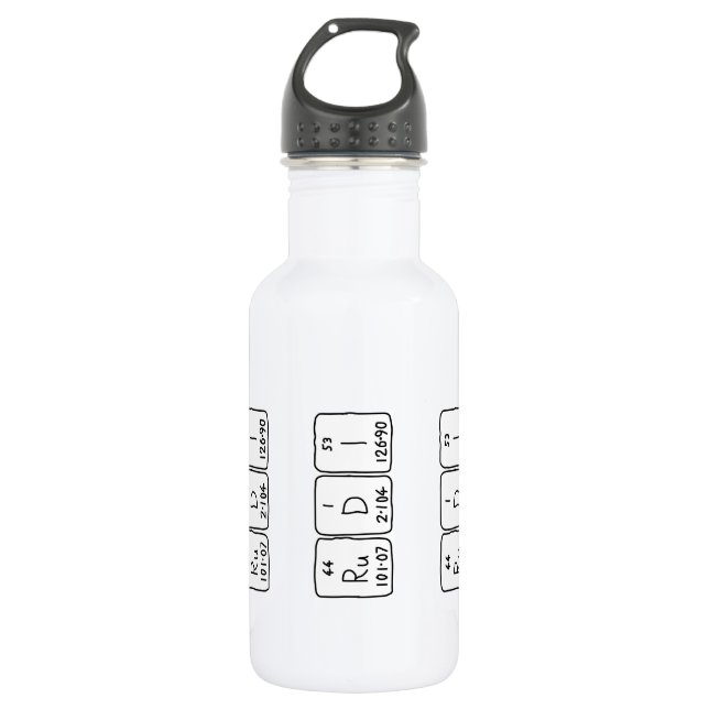Rudi Flasche mit periodischem Tabellenname Edelstahlflasche (Vorderseite)