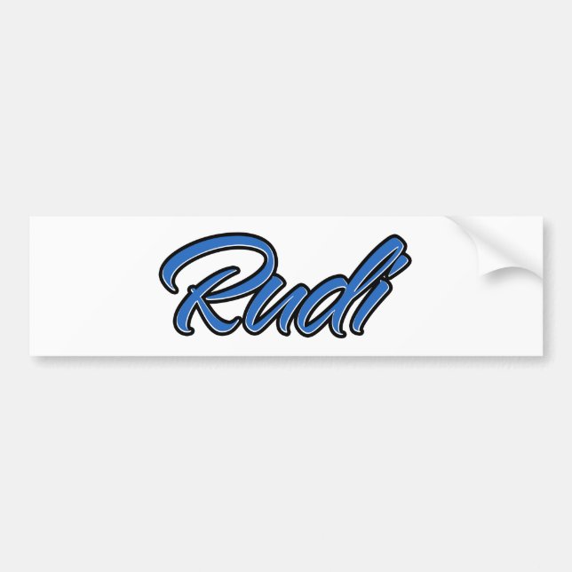 Rudi Name blue Aufkleber Sticker Autoaufkleber (Vorne)