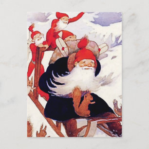 Rudolf Koivu "Elves Sled Ride" Postkarte