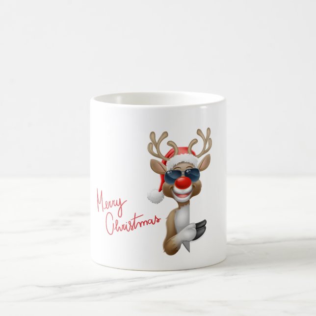 Rudolf mit Brille Weihnachten Tasse (Mittel)