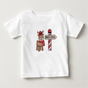 Rudolf Rentier & North Pole, Weihnachtskind Baby T-shirt