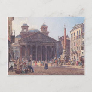 Rudolf von Alt - Das Pantheon und die Piazza della Postkarte