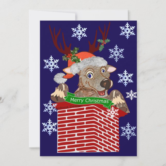 Rudolf Weihnachtsgruß Feiertagskarte (Vorderseite)