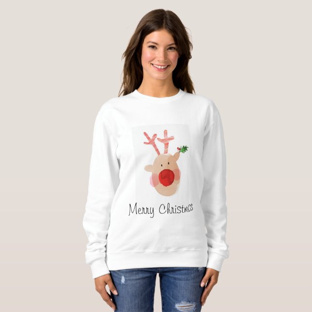 Rudolf-Weihnachtspullover Sweatshirt (Vorne ganz)
