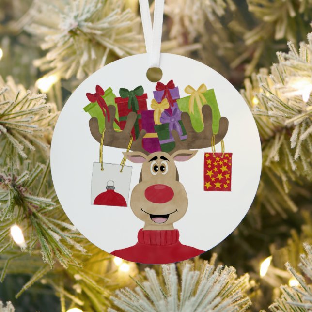 Rudolph Christmas Geschenke Rentier Metal Ornament (InSitu)