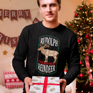 Rudolph das rote Fleisch-Rentier T-Shirt