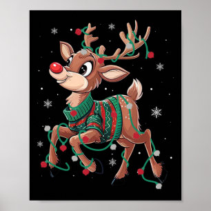 Rudolph Das Rote Nasen Rentier Für Kinder Und Weih Poster