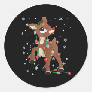 Rudolph Das Rote Nasen Rentier Für Kinder Und Weih Runder Aufkleber