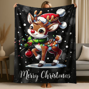 Rudolph Das Rote Nasen Rentier Weihnachten Fleecedecke