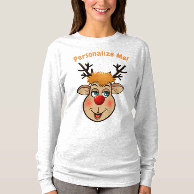 Rudolph - Der Rotnasen-Rentier des Weihnachtsmanne T-Shirt (Vorderseite)