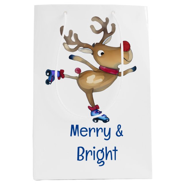 Rudolph Die Rentier Roller-Skaten Mittlere Geschenktüte (Vorderseite)