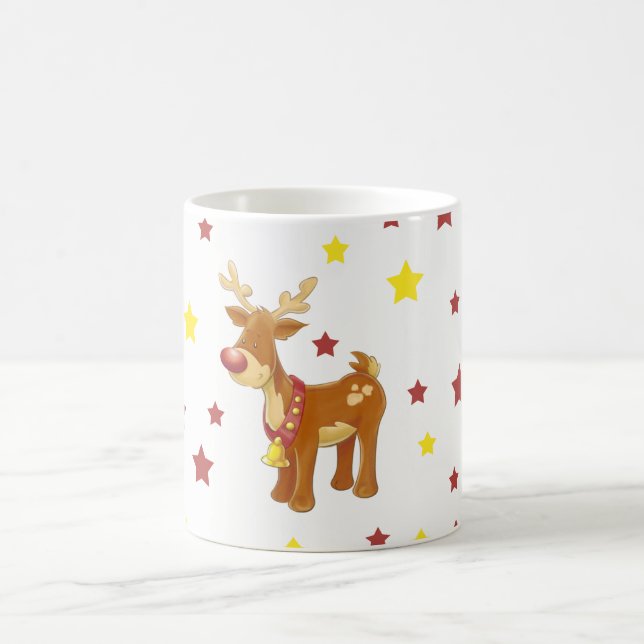 Rudolph, die roten, nussten Rentiere Weihnachtsste Kaffeetasse (Mittel)