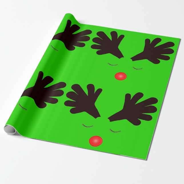 Rudolph Green Wrapping Paper Geschenkpapier (Ungerollt)