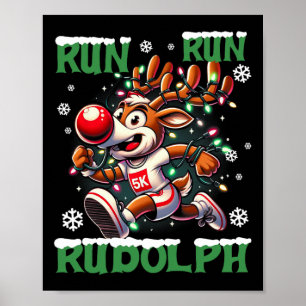Rudolph Holiday Team Lauf 5 k Run Poster
