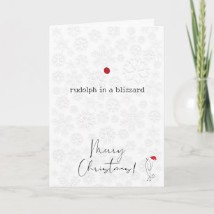 Rudolph im Schneesturm Weihnachtskarte Dankeskarte