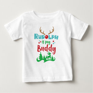 Rudolph ist mein Buddy, Rentier, Antler, Weihnacht Baby T-shirt