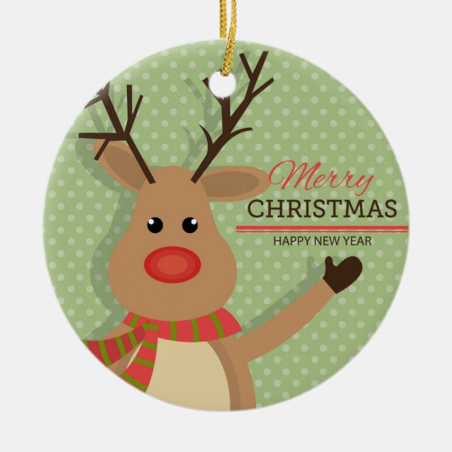 Rudolph Keramik Ornament (Vorne)